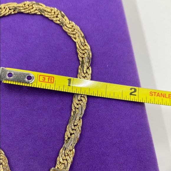 💛 Vintage Gold Plated Braided Chain Bracelet - Picture 2 of 5
